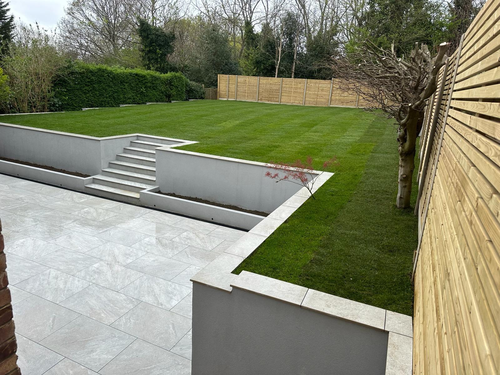Landscaping work done on a back garden